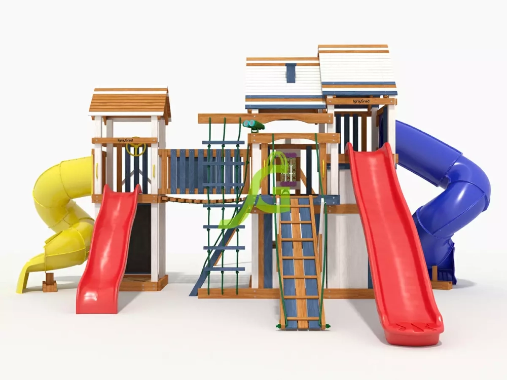 Большая детская игровая площадка с домиком