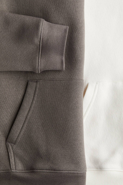 H&M Набор из двух толстовок с капюшоном, белый/серый