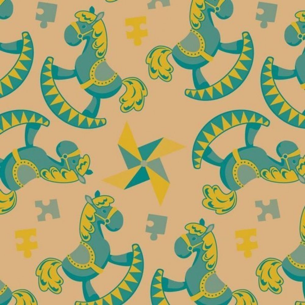 Бумага крафт "Лошадки" 100*70 см (20 шт)