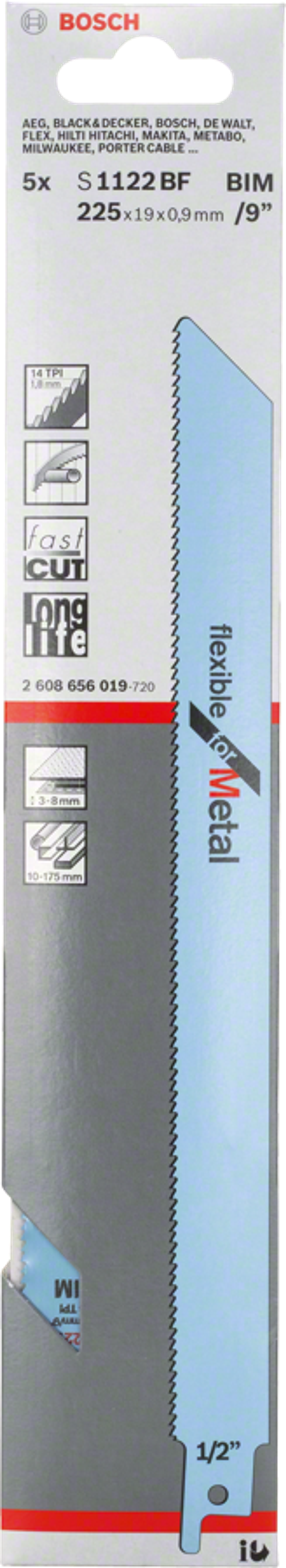 Пильное полотно по металлу S 1122 BF BOSCH 2608656019