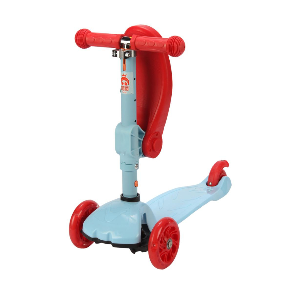 Самокат 3х кол с складным сиденьем, колеса PU со светом, ручка съемная на три положения