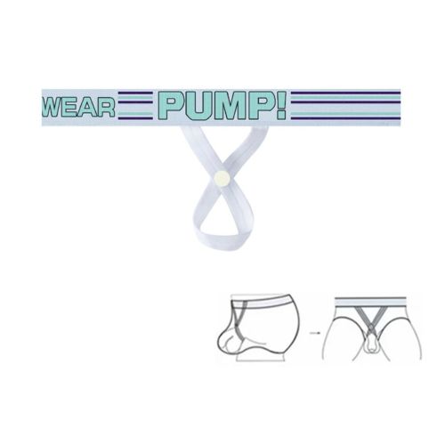 Мужской эротический аксессуар белый с фиолетовой полоской PUMP! MP99-5
