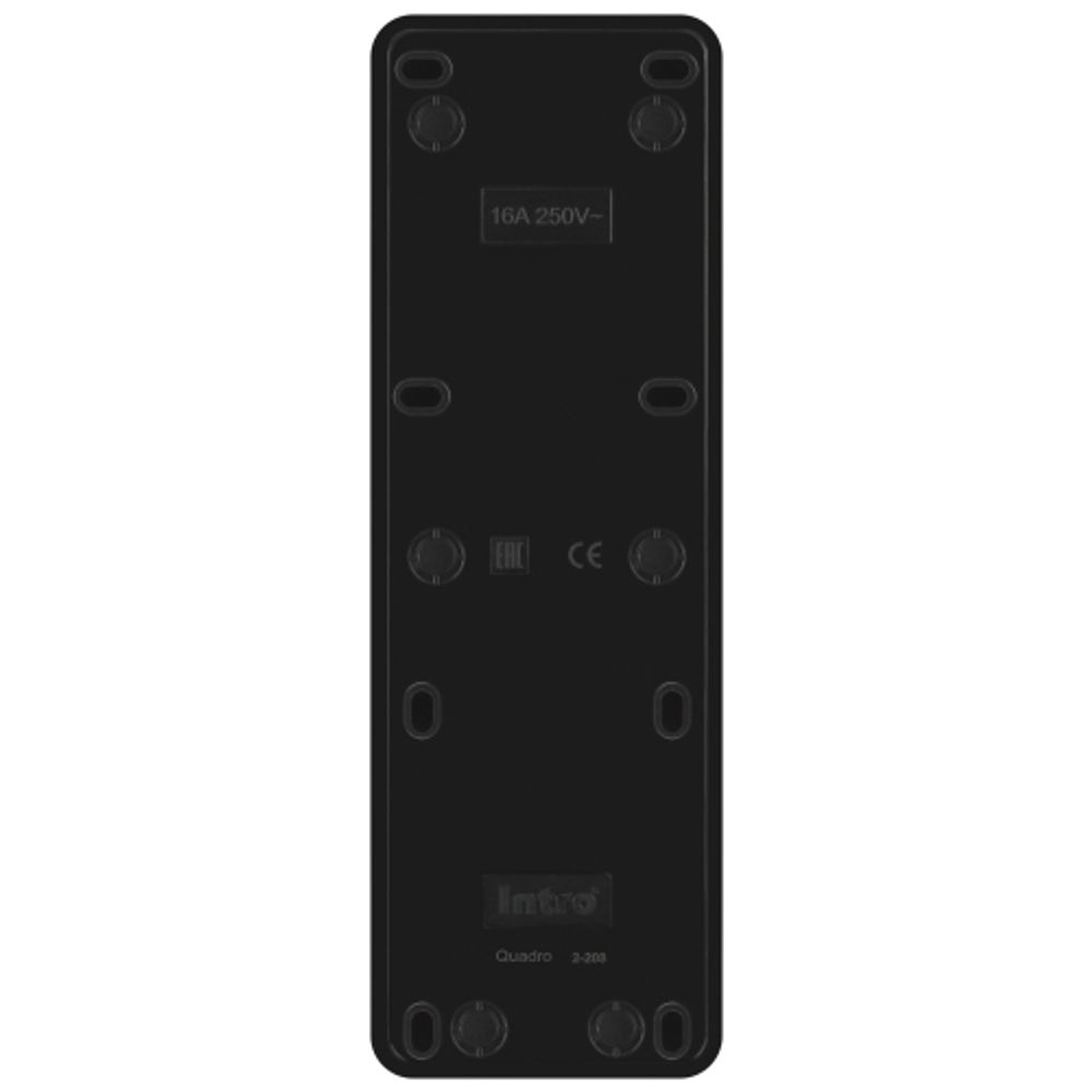 Розетка Intro Quadro 2-208-05 четверная с заземлением 4х2P+E 16А-250В IP20 ОУ антрацит | Intro Quadro
