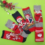 Носки новогодние «Дед мороз», микс 5 цветов, р-р36-42 (крючок, пакет, стикер)