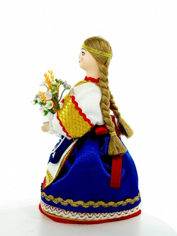 Кукла сувенирная фарфоровая. Девушка с колосьями пшеницы. г.Ялуторовск, Тюменская обл.