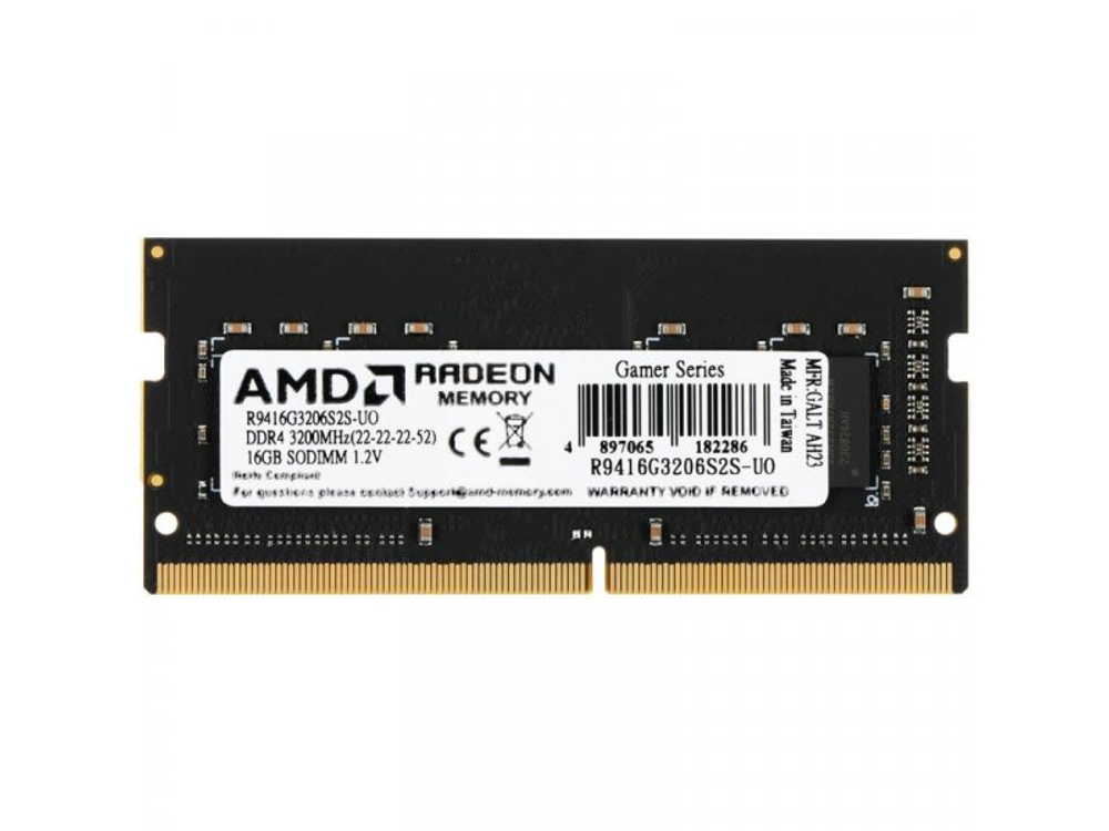 Оперативная память AMD Radeon R9 Gamer R9416G3206S2S-UO, DDR4 1х 16ГБ 3200 МГц, SODIMM, OEM