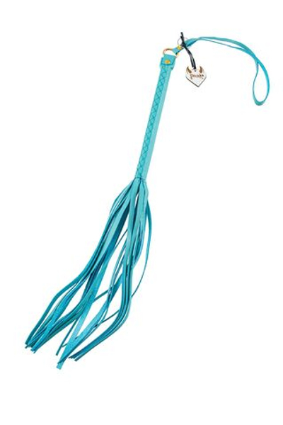 Голубая кожаная плеть - 50 см. (Цвет: голубой)