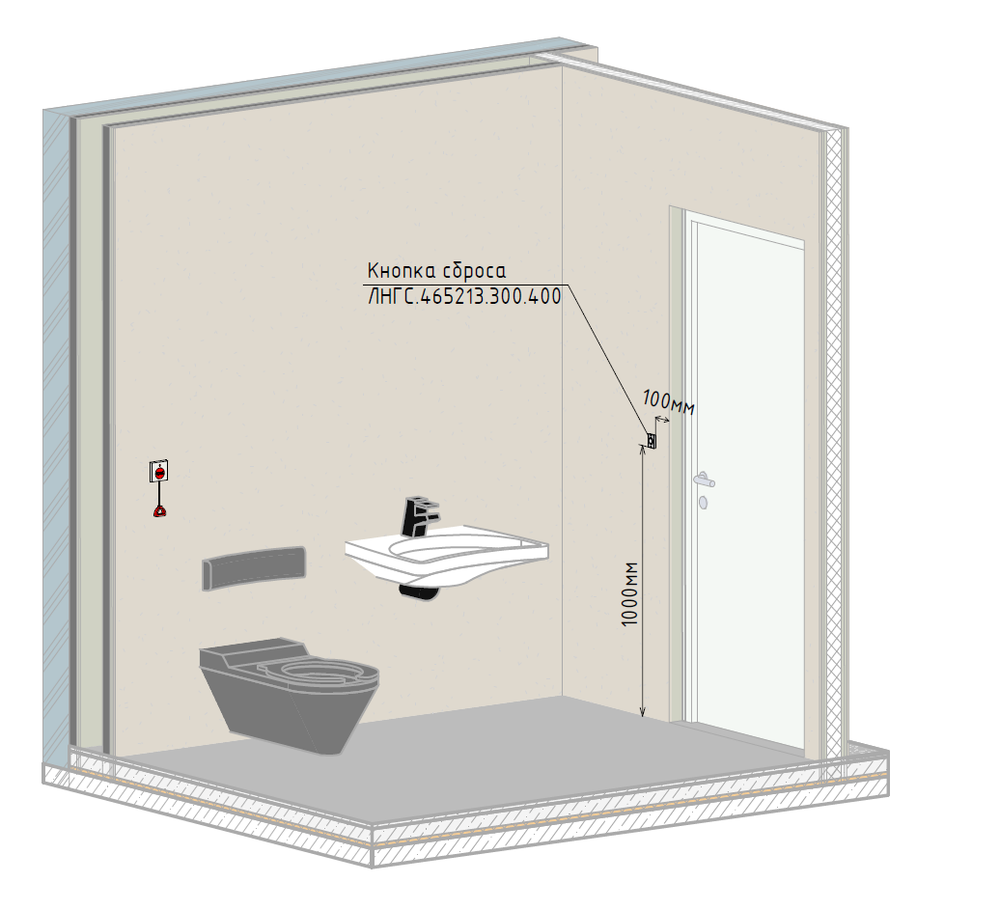 Кнопка накладная 3П ЛНГС.263050.300.420 (кнопка Сброс)