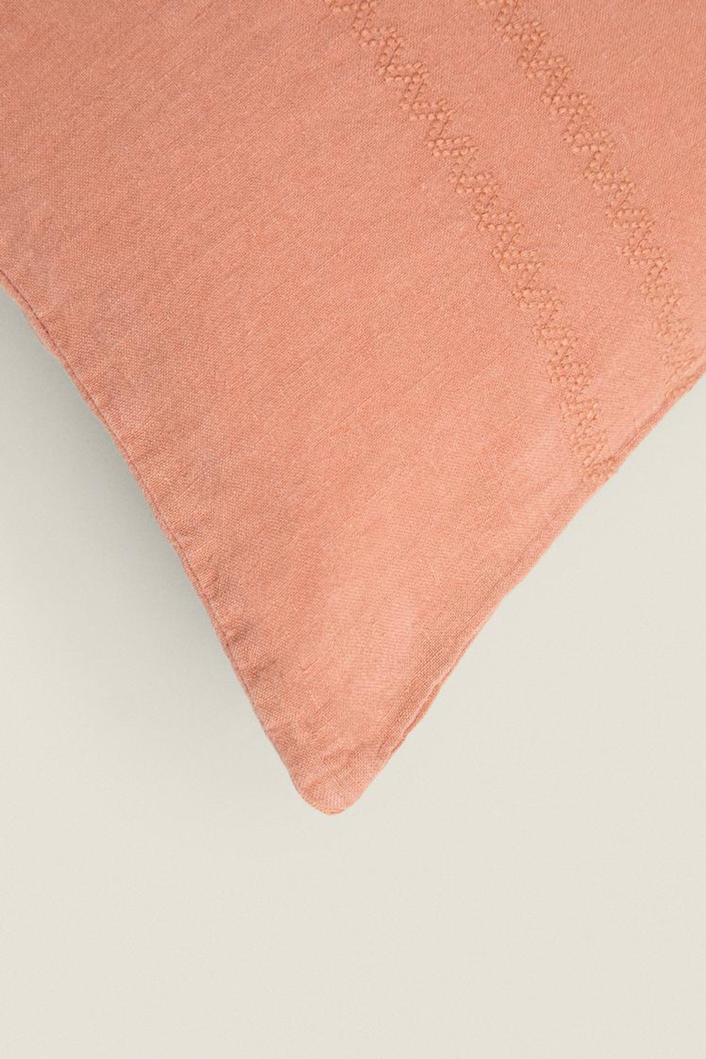 ZARA HOME ЛЬНЯНОЙ ЧЕХОЛ ДЛЯ ДЕКОРАТИВНОЙ ПОДУШКИ, РОЗОВЫЙ