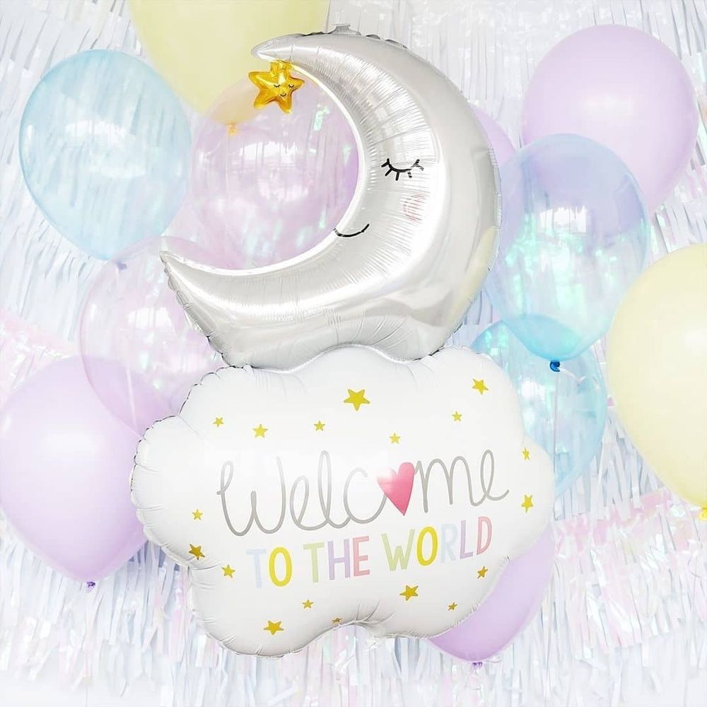 G Шар фигура Месяц на облаке 42"/106 см 1шт (БГ-51)  Изображение4