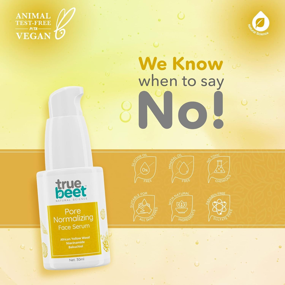 Pore Normalizing Face Serum with African Yellow wood, Niacinamide, Bakuchiol Сыворотка для лица нормализующая поры