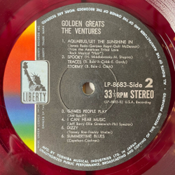 Винтажная виниловая пластинка LP The Ventures Hawaii Five-O Golden Greats (Japan 1969) (Red Wax Vinyl)
