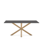 Argo Стол обеденный со стальными ножками Sonoma и столешницей из черного стекла 180x100