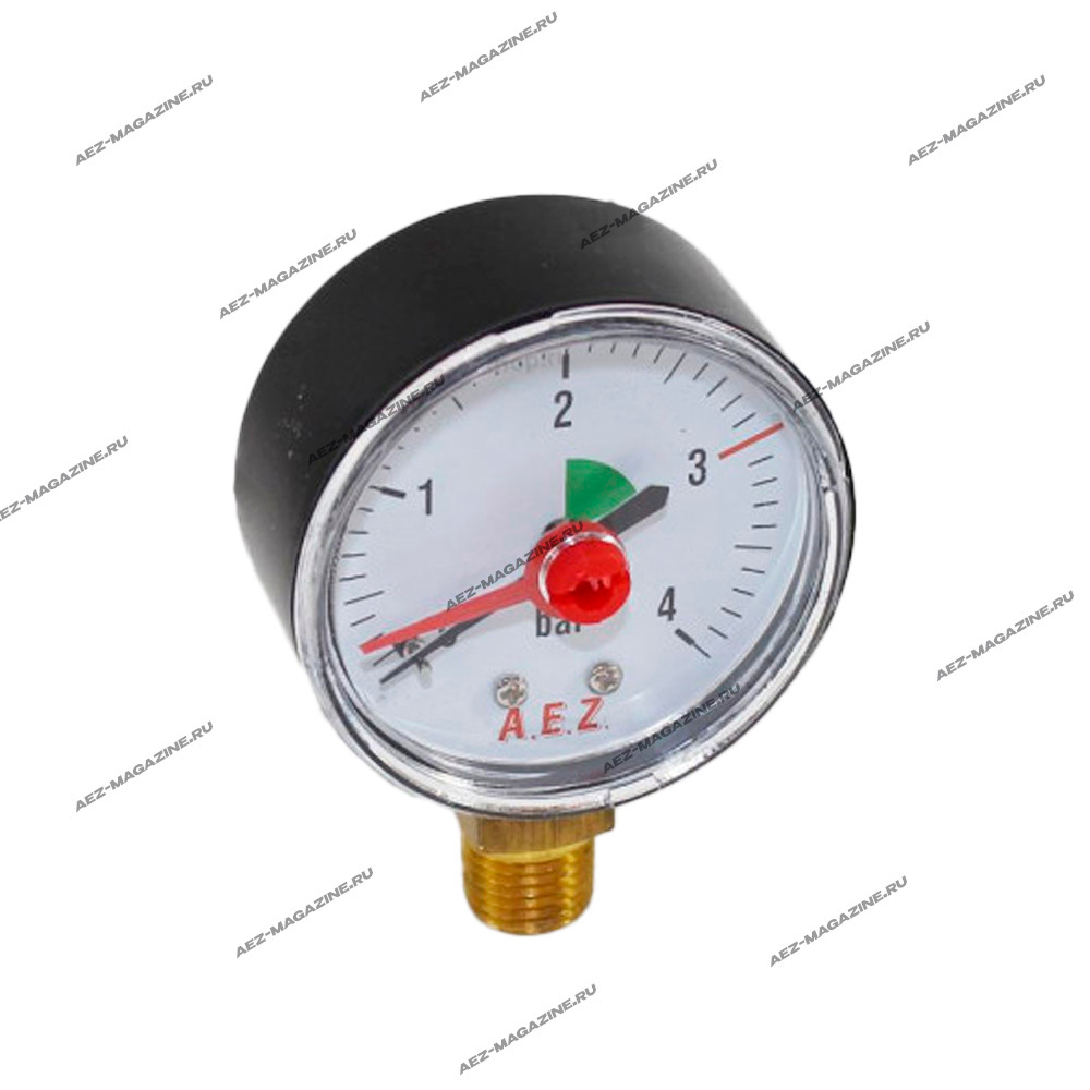 Манометр для систем отопления до 4А (Bar), D-53мм, резьба М13, с памятью первоначального давления