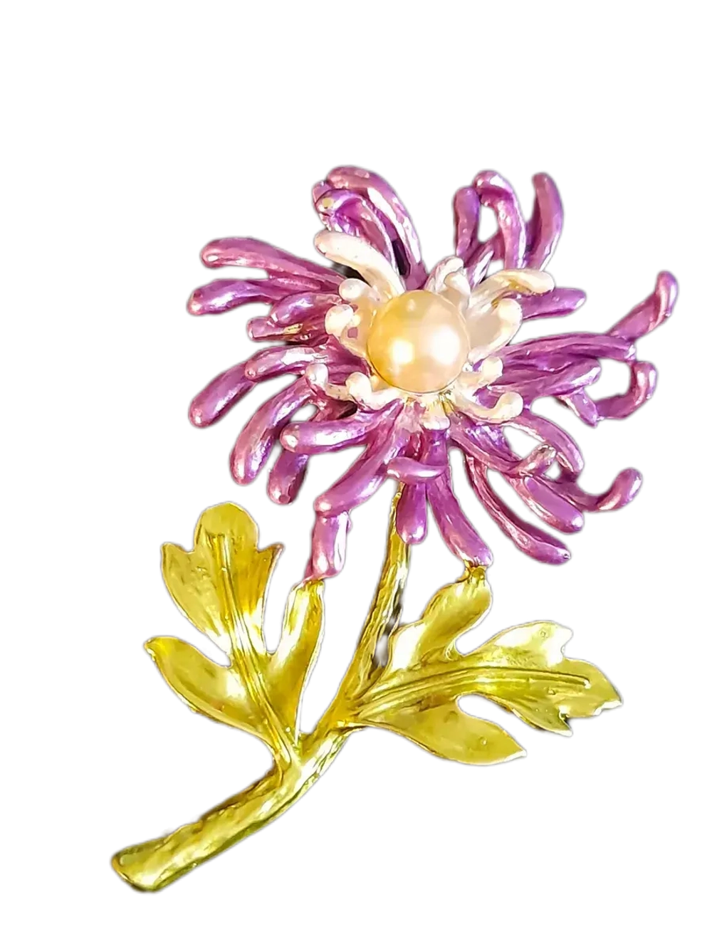 Брошь-кулон "Георгин сиреневый"