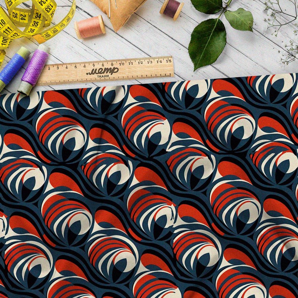 Ткань премиум сатин экзотический орнамент