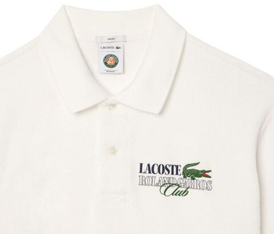 Мужское теннисное поло Lacoste Roland Garros Edition Terry Polo Shirt - white