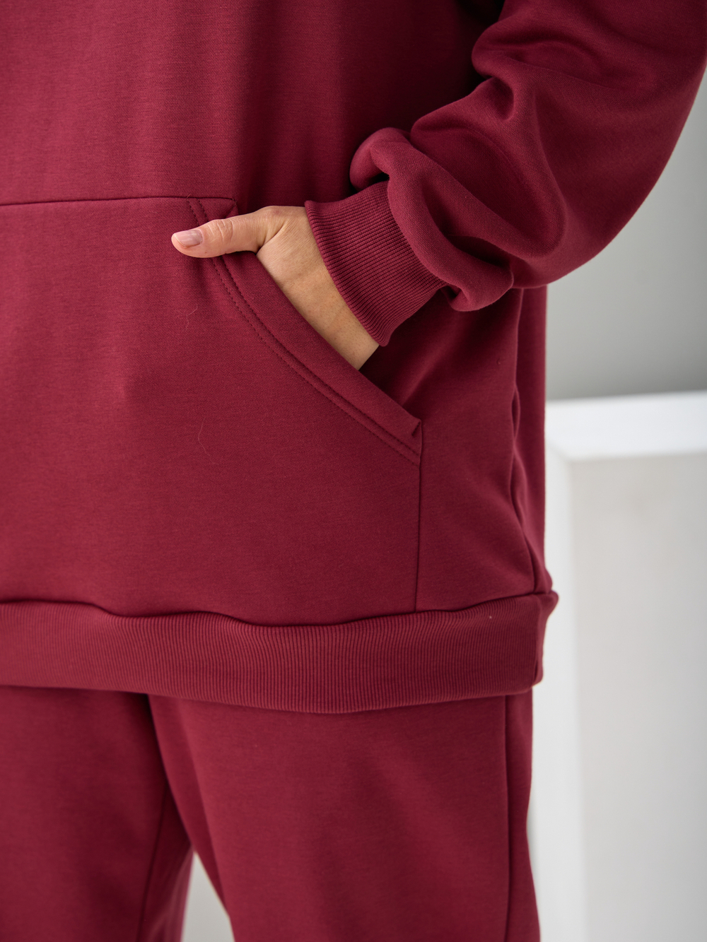 Костюм с брюками КБис-091/винный-п