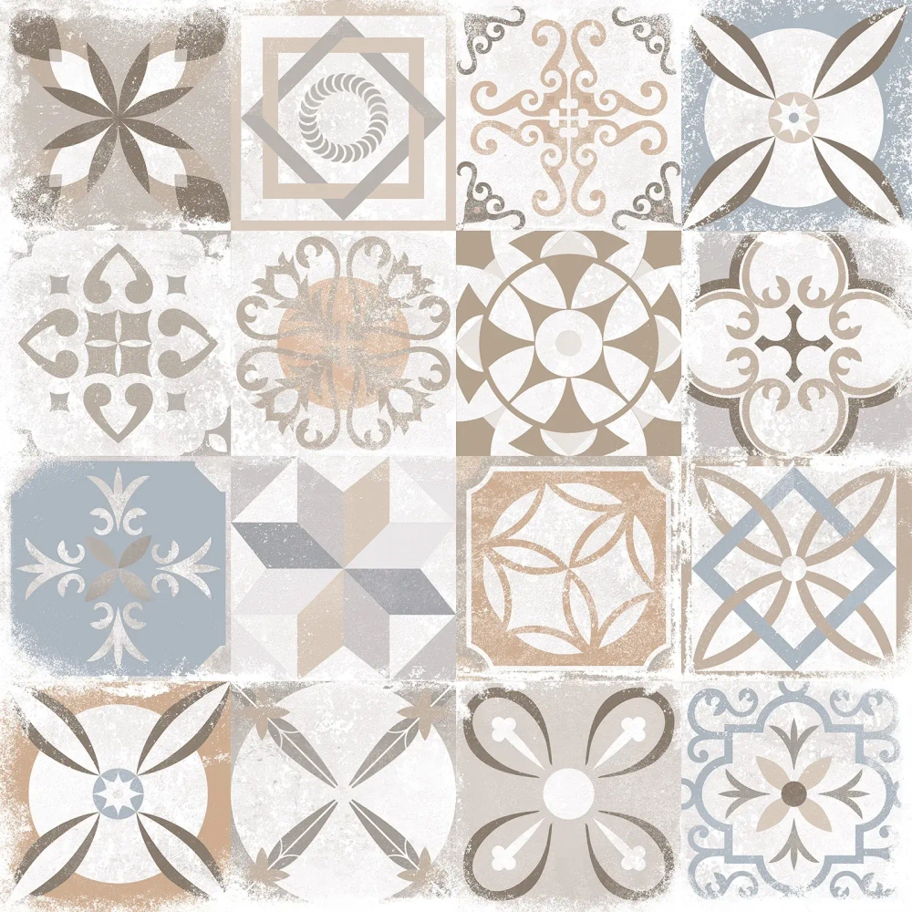 Керамогранит Alma Ceramica GFU6060BTP14R Beton Pro 60x60 микс глазурованный матовый / противоскользящий / карвинг пэчворк / с орнаментом