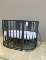 Кроватка-трансформер МАЛЮТКА 7 в 1 с маятником (серый)