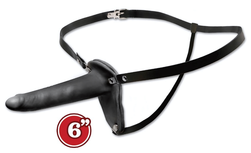 Женский тонкий страпон Beginners Penetrix Strap-on - 15 см. (Цвет: черный)