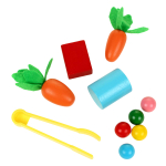 Развивающая игрушка деревянная Рыбалка река, огород + сортер с шариками, коробка C-41683