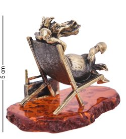 Народные промыслы AM-4230 Фигурка «Лошадь Меломан» (латунь, янтарь)