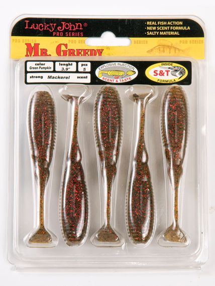 Виброхвосты съедобные LJ Pro Series MISTER GREEDY 3.9in (9,9 см), цв. PA03, 5 шт.