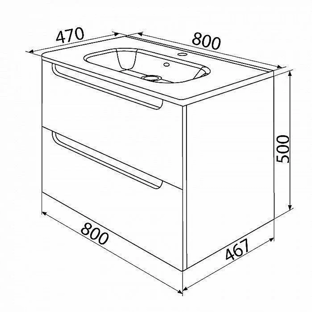 Тумба с раковиной IDDIS Edifice EDI80W0i95K 80 белая