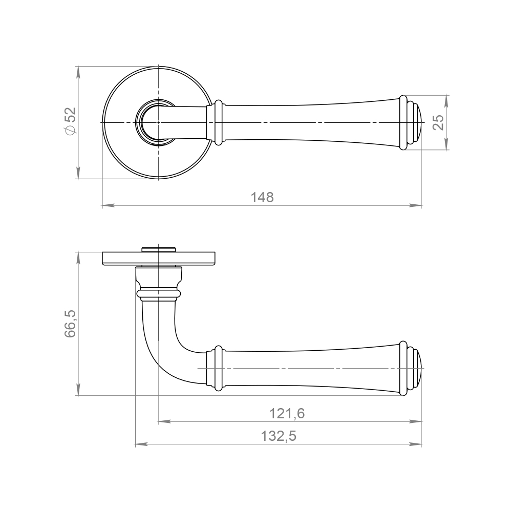 Ручка раздельная R.JSR51.LAURA BL-24 черный