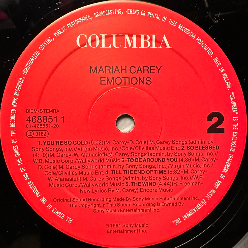Mariah Carey ‎– Emotions (Голландия 1991г.)