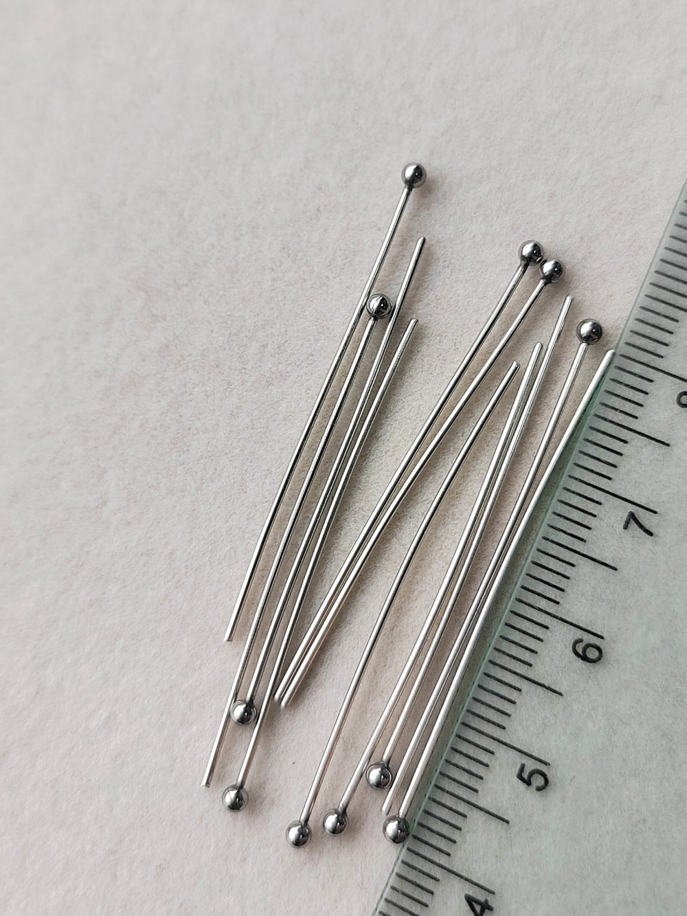 ps40 Пины с шариком 40*0,7мм, нерж. сталь, уп. (10шт)