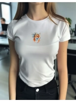 Футболка больших размеров с принтом лисичка