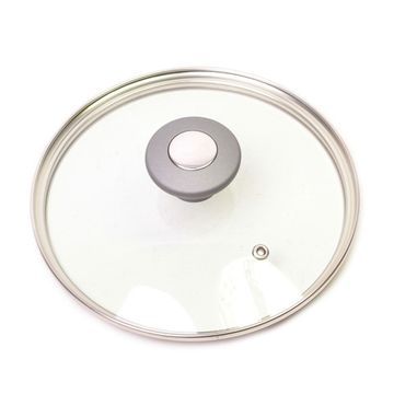 Крышка стеклянная 18 см. универсальная Kamille КМ-0821GR с металлическим ободком