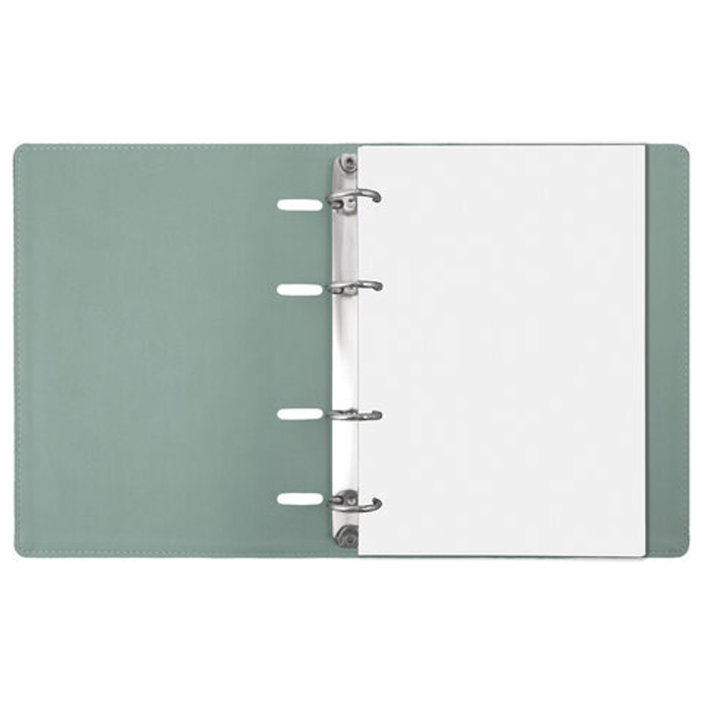 Тетрадь на кольцах А5 180х220мм, 120л, под кожу, BRAUBERG Joy, бирюзовый/серо-голубой, 129993