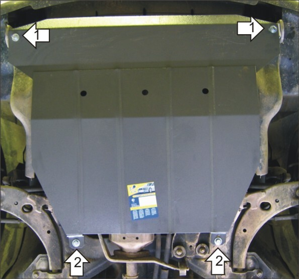 Защита картера Двигателя, КПП. 2 мм, Сталь. для KIA Carens 2002-2005 MOTODOR.01015