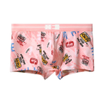 Розовые трусы-боксеры с принтом в виде кассет (Размер: XXL) (Цвет: розовый)