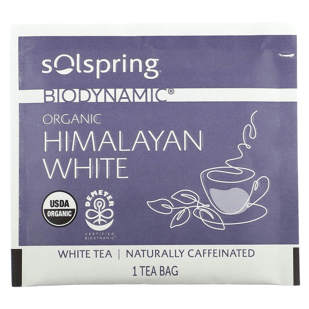 Dr. Mercola, Solspring®, Biodynamic®, органический гималайский белый чай, 18 чайных пакетиков, 36 г (1,27 унции)