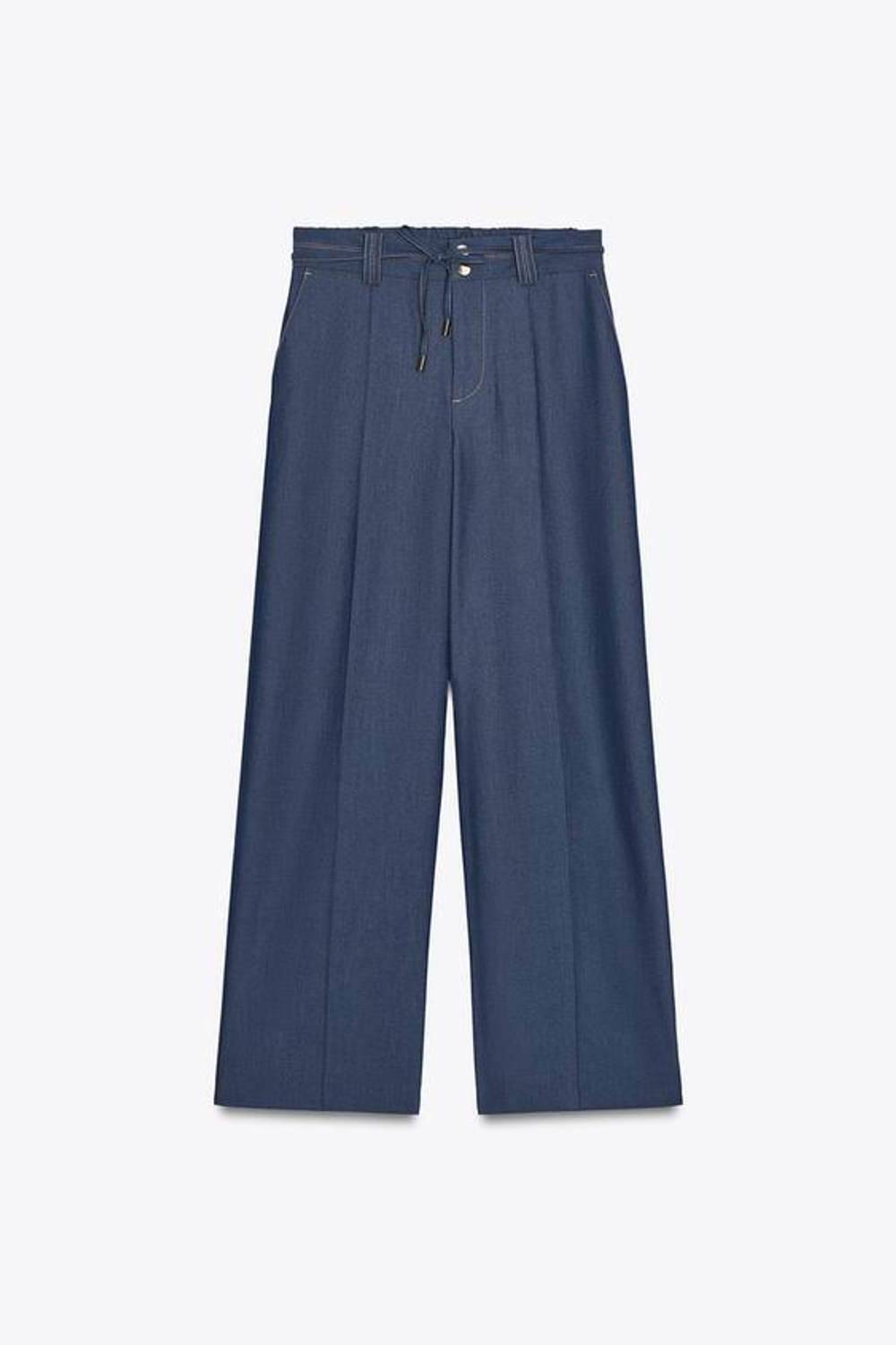 ZARA БРЮКИ WIDE LEG, ИНДИГО