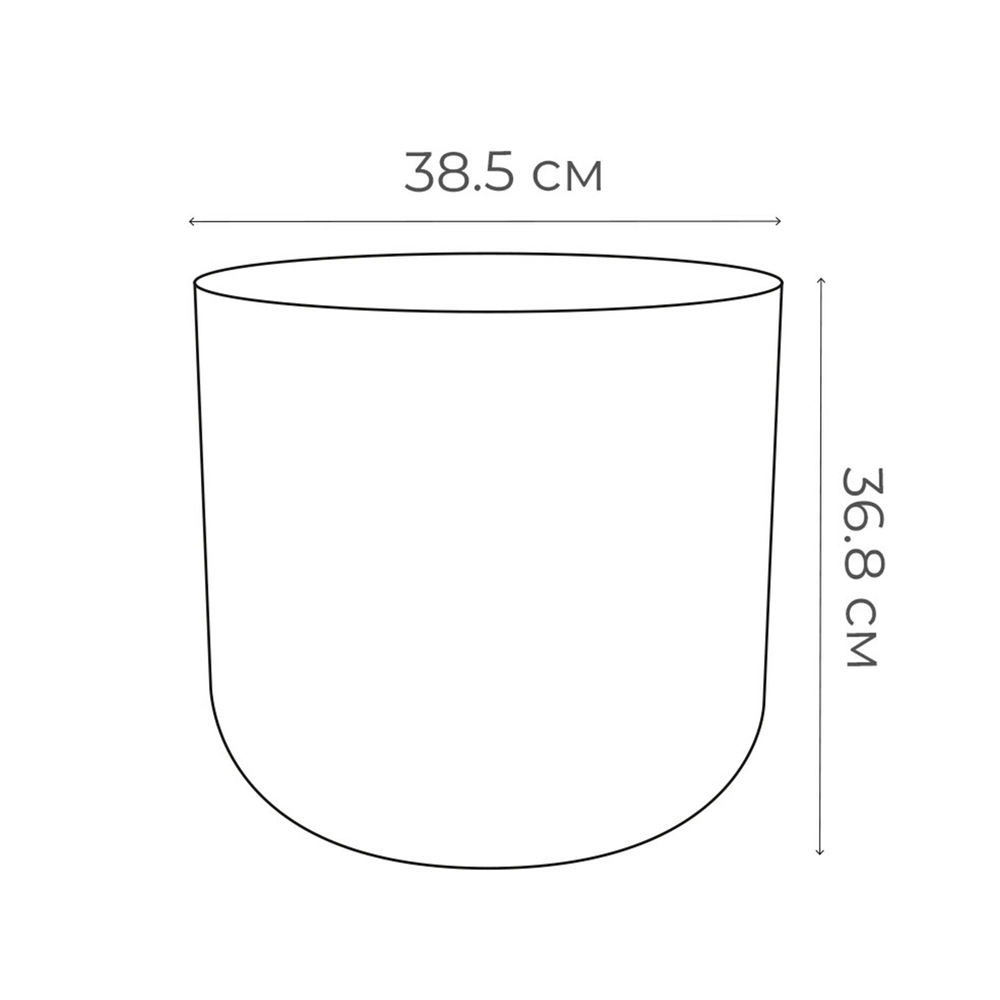 Горшок цветочный EDA Basalt'Uр 32,5 л, диаметр 38,5 см, светло-серый