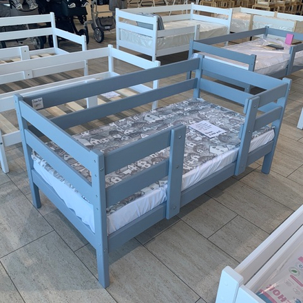 Кровать подростковая "Софа Луна" 140*70 см серая 1 борт (СЧ)