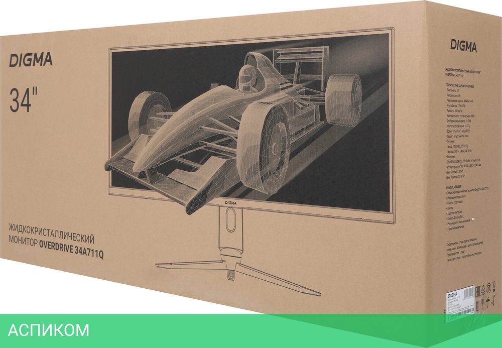 Монитор Digma 34" Overdrive 34A711Q