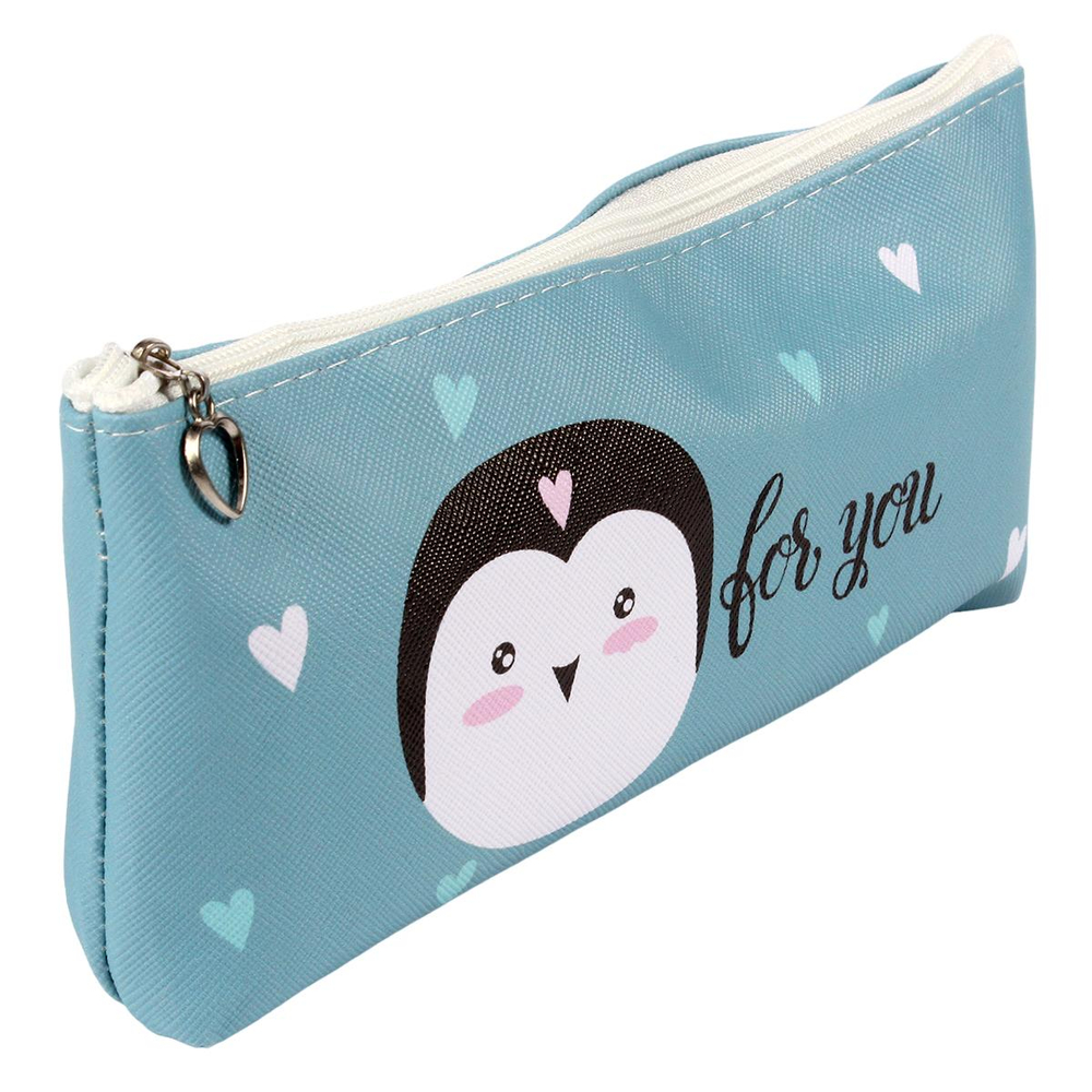 Пенал-косметичка "Милые животные" кожзам, 20*10см , 3 цвета микс, в инд.пакете, C-40705