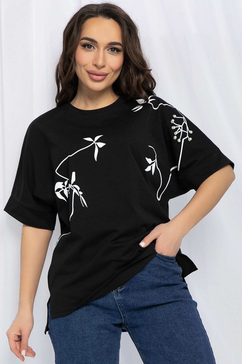 Блуза Ампир (черная) Б13168-20М LT Collection