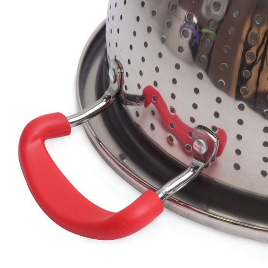 Дуршлаг 22 см. из нержавеющей стали Kamille KM-4357 с двумя силиконовыми ручками