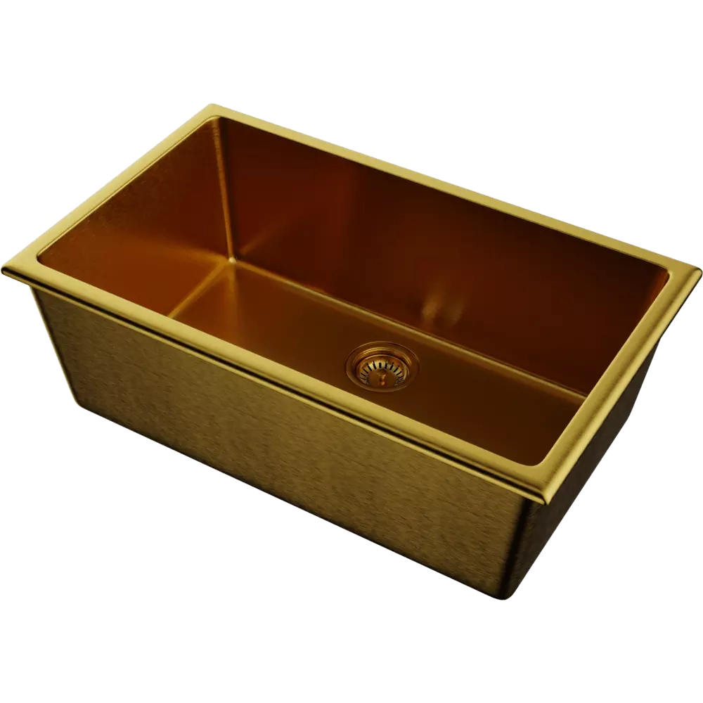 Кухонная мойка Omoikiri Okinoshima 76-U/I-G Glossy Natceramic/золото глянцевое