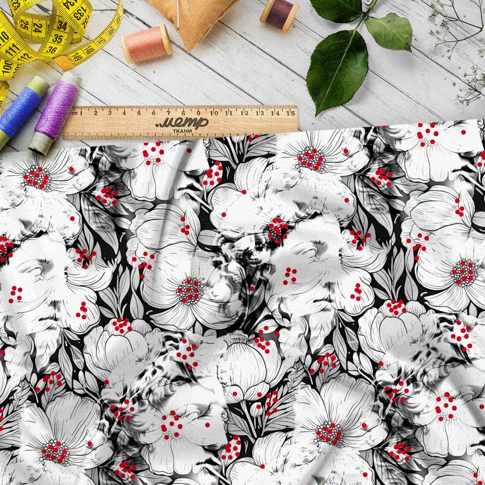 Ткань Барби призрачные цветочные орнаменты