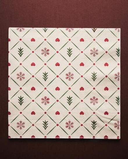 ZARA HOME НАБОР РОЖДЕСТВЕНСКИХ БУМАЖНЫХ САЛФЕТОК С ПРИНТОМ (20 ШТ.), КРАСНЫЙ