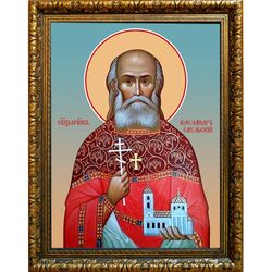 Александр Саульский, священномученик пресвитер. Икона на холсте.