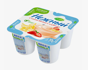 ЙОГУРТ НЕЖНЫЙ БАНАН-КЛУБНИКА 1.2% 100ГР CAMPINA
